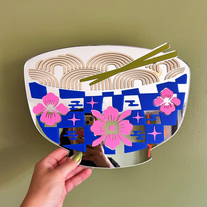 Printed Weird – wholesale Wall mirror – Ramen Noodle Bowl Mirror3