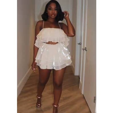 SHIMMER RUFFLE 2 PIECE SET for wholesale by DORCAS