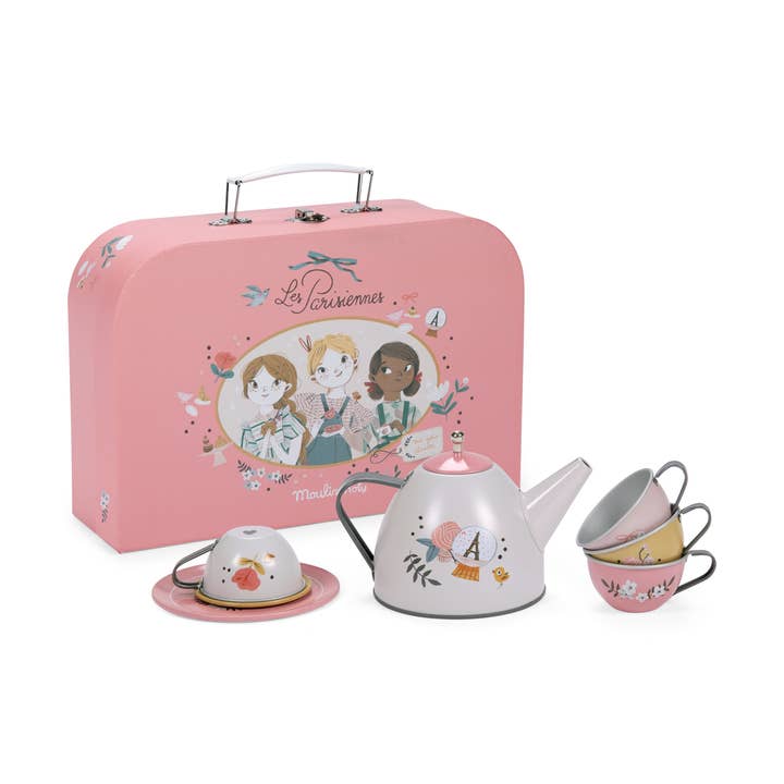 Suitcase - New Tea Party Metal Set The Parisiennes and other Purchase Wholesale tea sets for kids. Free Returns & Net 60 Terms on Faire trending on Faire.