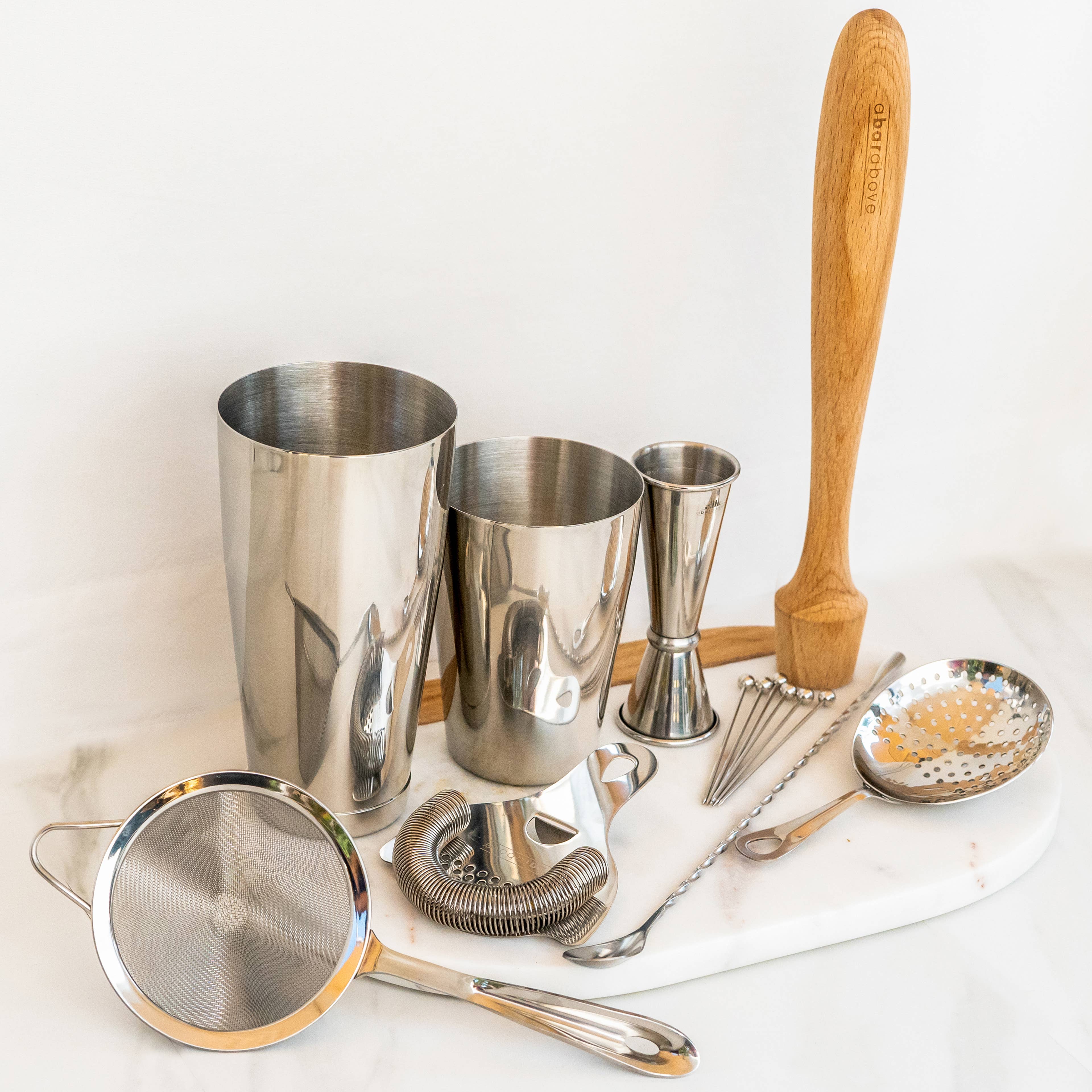 A Bar Above - Wholesale Bar Tool - Craft Bar Set/Mixologist Cocktail Kit, Stainless (14 Piece)4