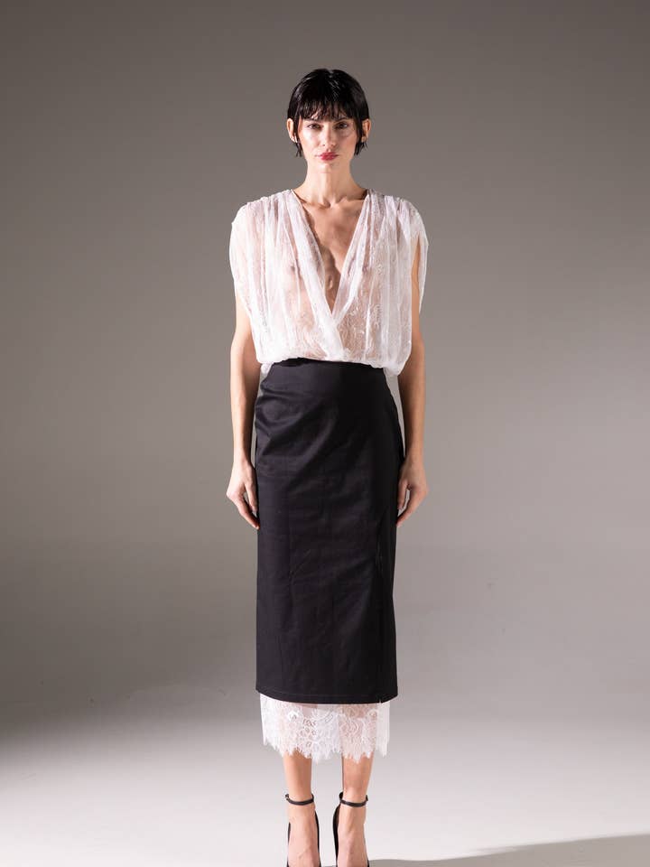 Jupe drapée pour la vente par simona bonacci