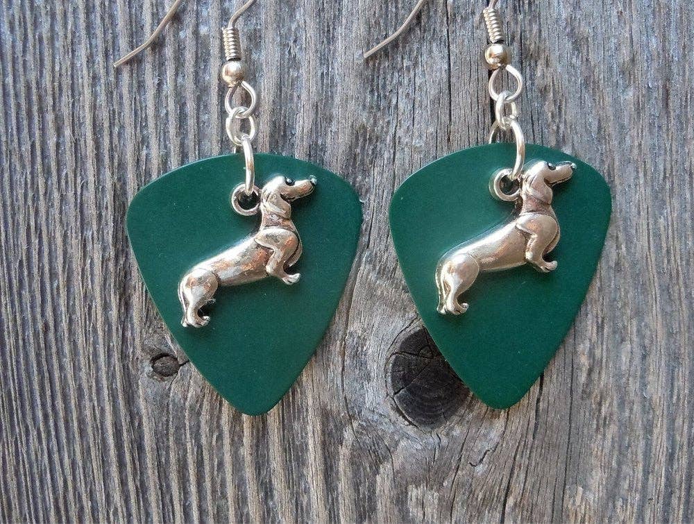 Simply Raevyn - Wholesale Dangle Earrings - Dachshund Charm Guitar Pick Earrings26