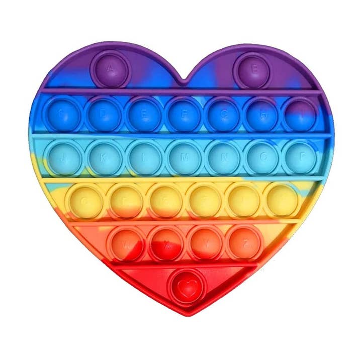 JSBlueRidge Toys - Wholesale Fidget Toy - Kids - Rainbow Push Pop It Fidget Kids Toy- Assorted