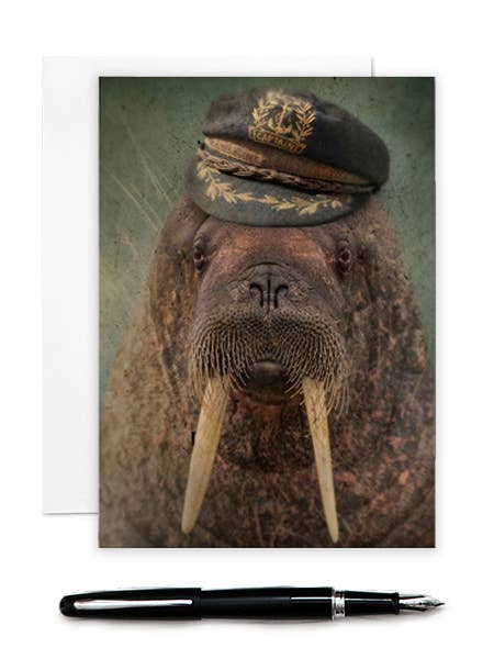 Barnacle Bill - Walrus Greeting Card for wholesale by The Lonely Pixel