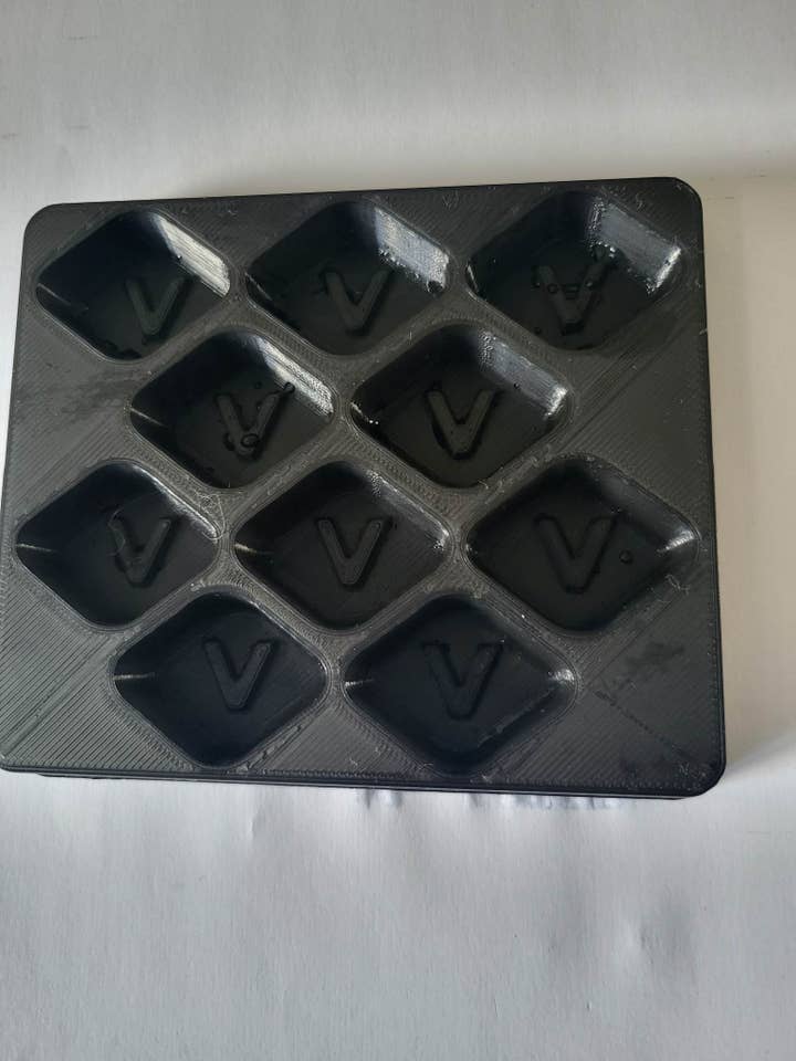 Bakke af 9 mikro V perfekt Bath Bomb 3d trykt Mold for engroshandel hos BBHP Moulds