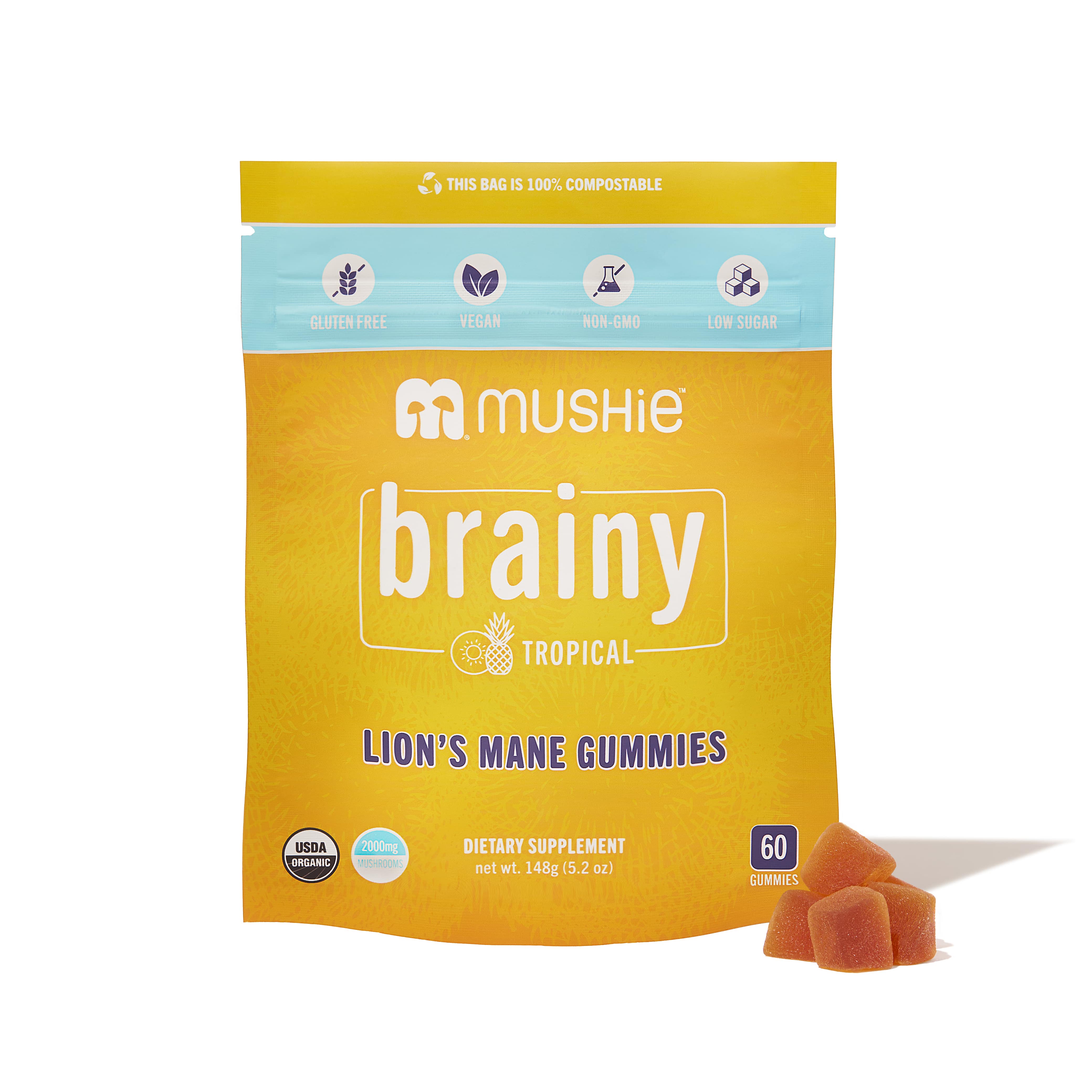Mushie Organic Super Mushroom Gummies - Wholesale Oral Supplement/Vitamin - Organic Lion's Mane Gummies