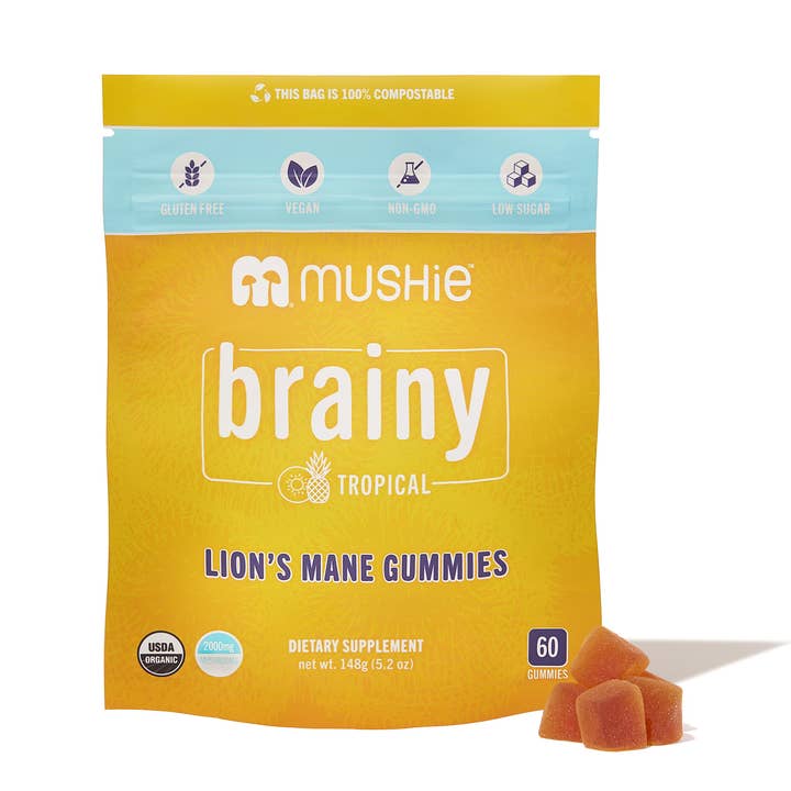 Organic Lion's Mane Gummies for wholesale by Mushie Organic Super Mushroom Gummies