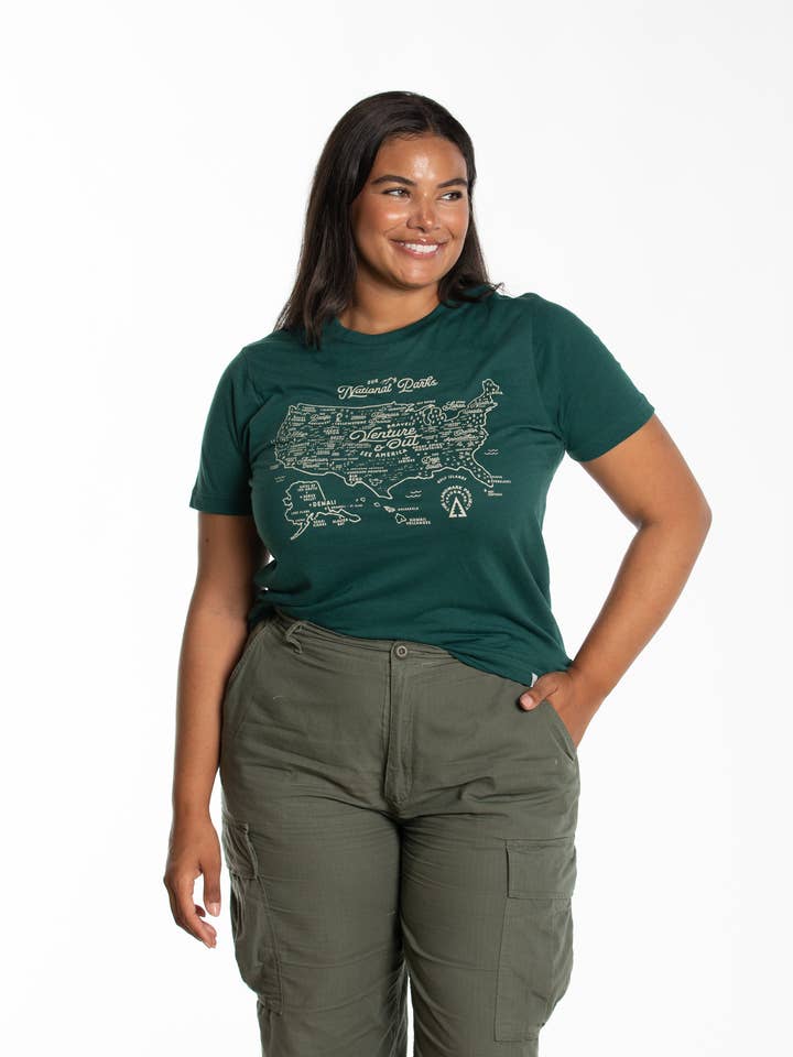 The Landmark Project - Wholesale Screen Printed T-Shirt - Unisex - National Parks Map Tee9