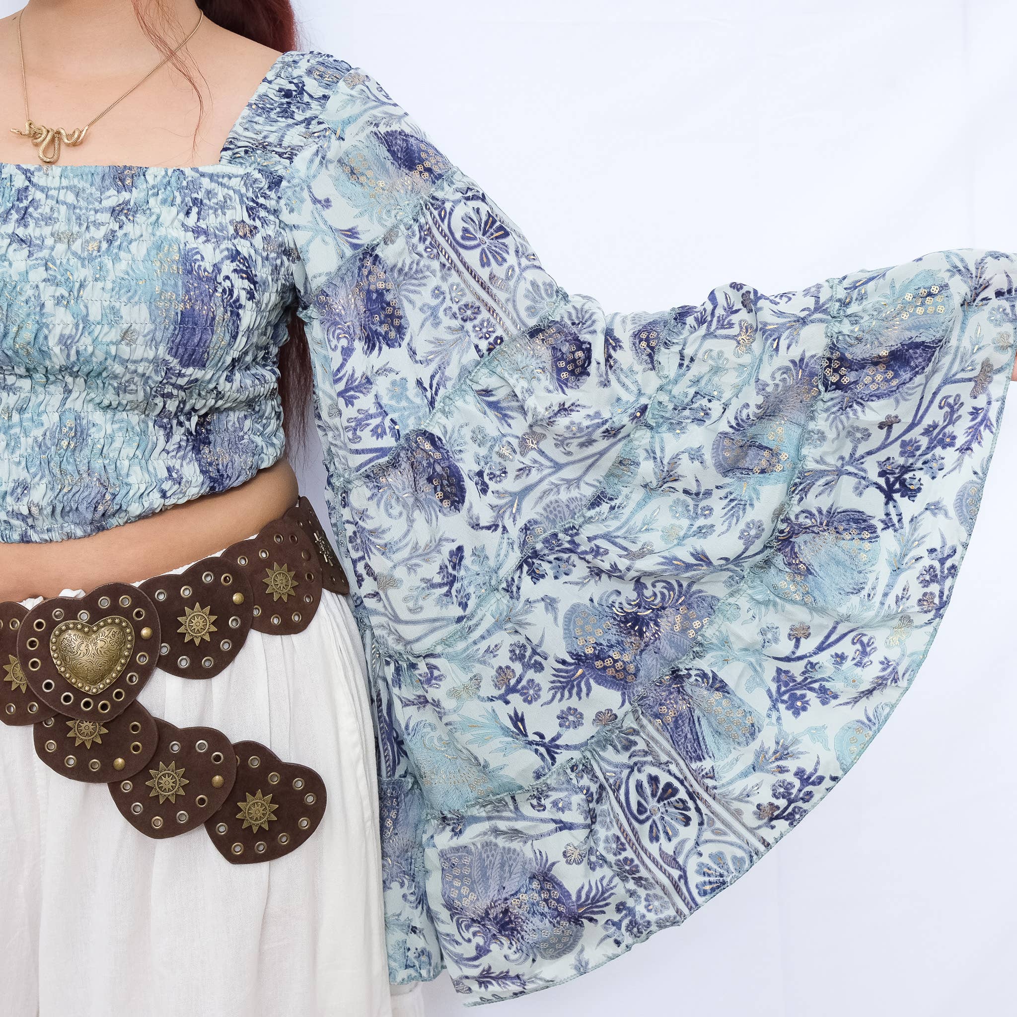 Karma Nepal Crafts - Wholesale Blouse - Women's - Bohemian Flowy Long Ruffle Sleeve Top5