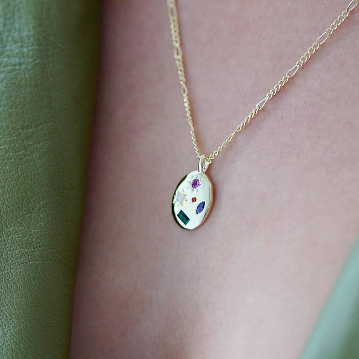 Junk Jewels Ltd - Vente Colliers à pendentif - Collier arc-en-ciel en pierres précieuses kaléidoscope7