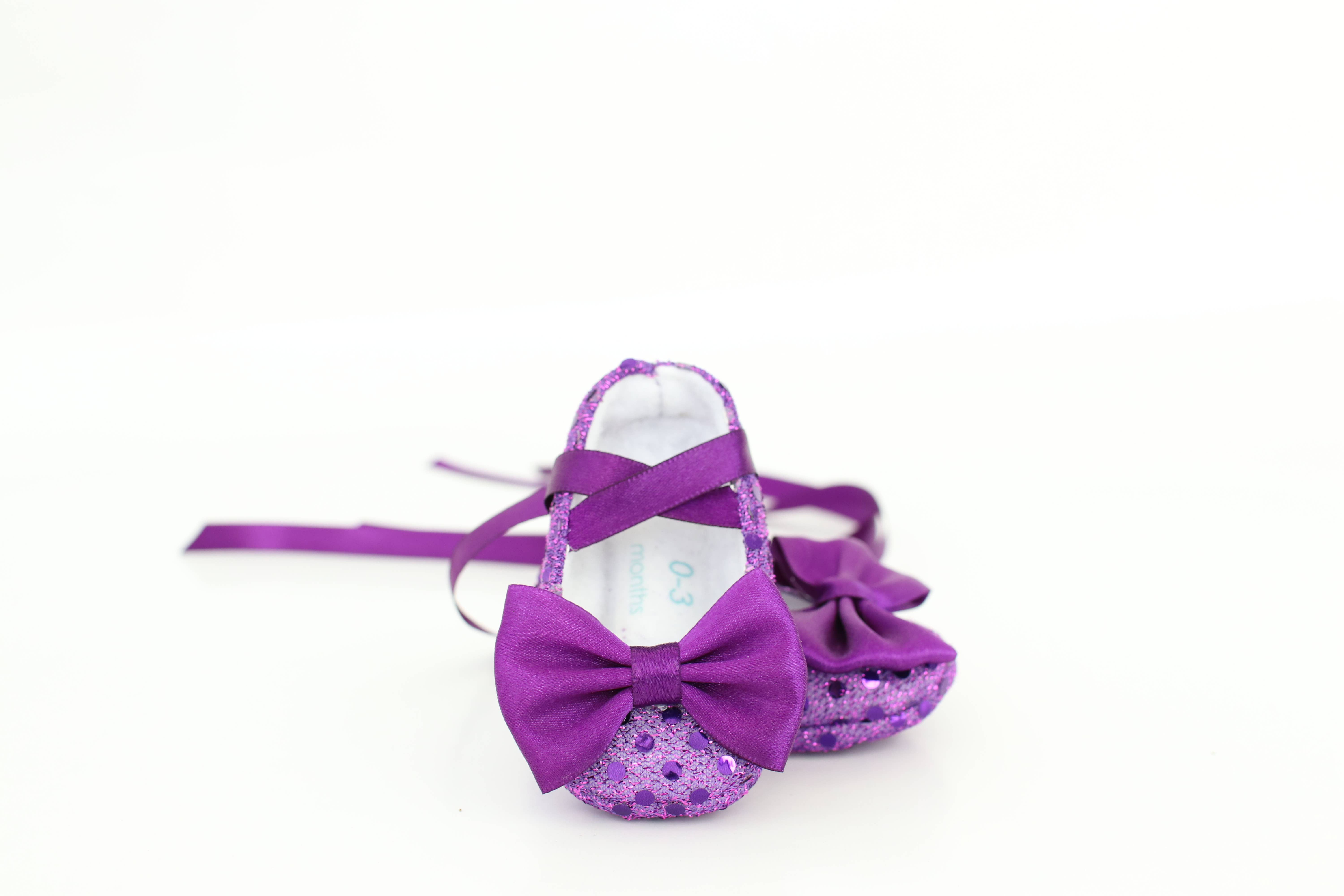 Heidy Berry - Wholesale Slippers - Baby - Baby Shoes Amethyst Purple Sequined Ballerina Booties1