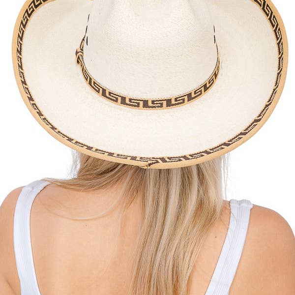 Cap Zone - Wholesale Cowboyhoed - Dames - Western cowboyhoed met meanderpatroon met Griekse sleutel2