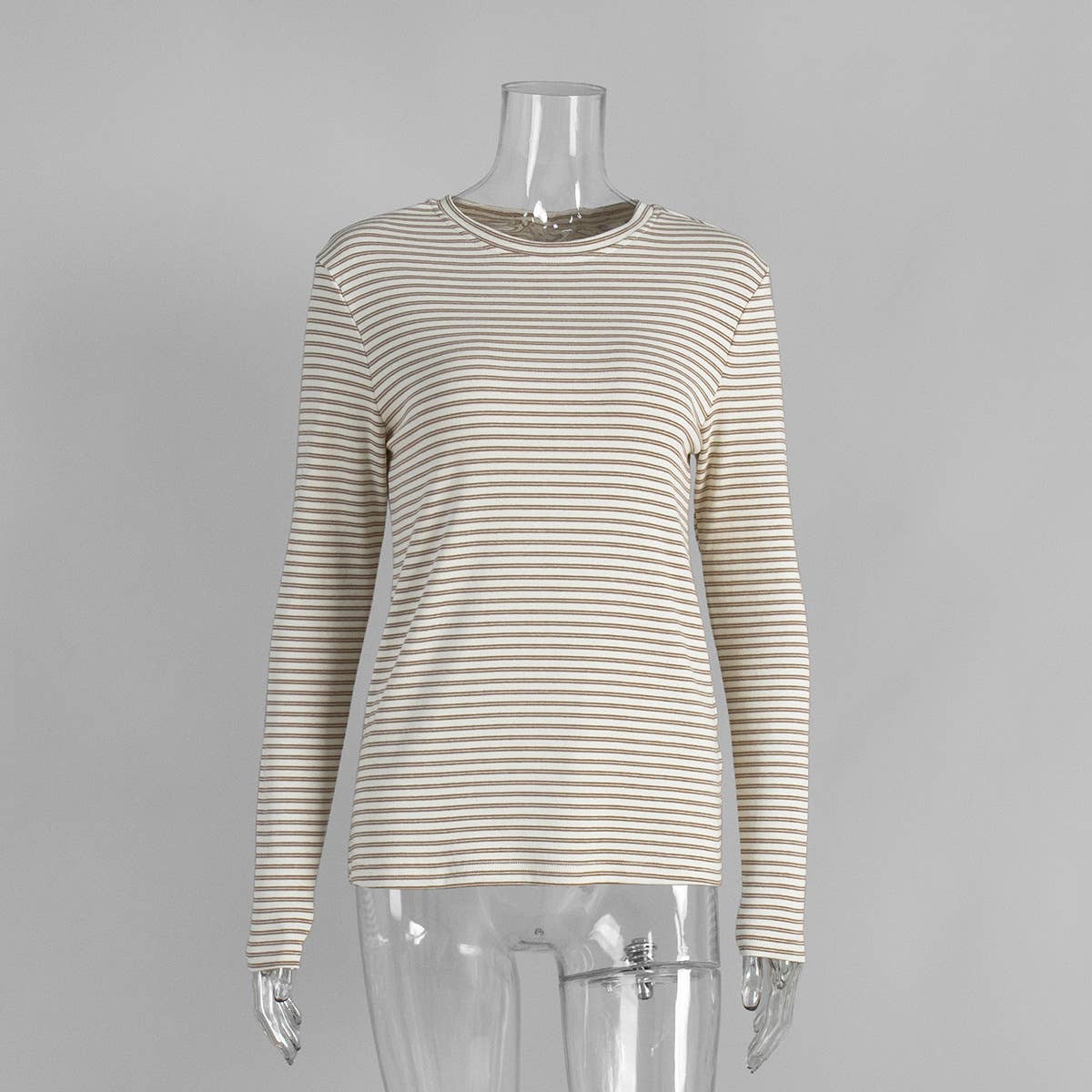 Hope & Sunshine - Vendita all'ingrosso Maglietta - Donna - Maglietta a maniche lunghe aderente in cotone a righe0