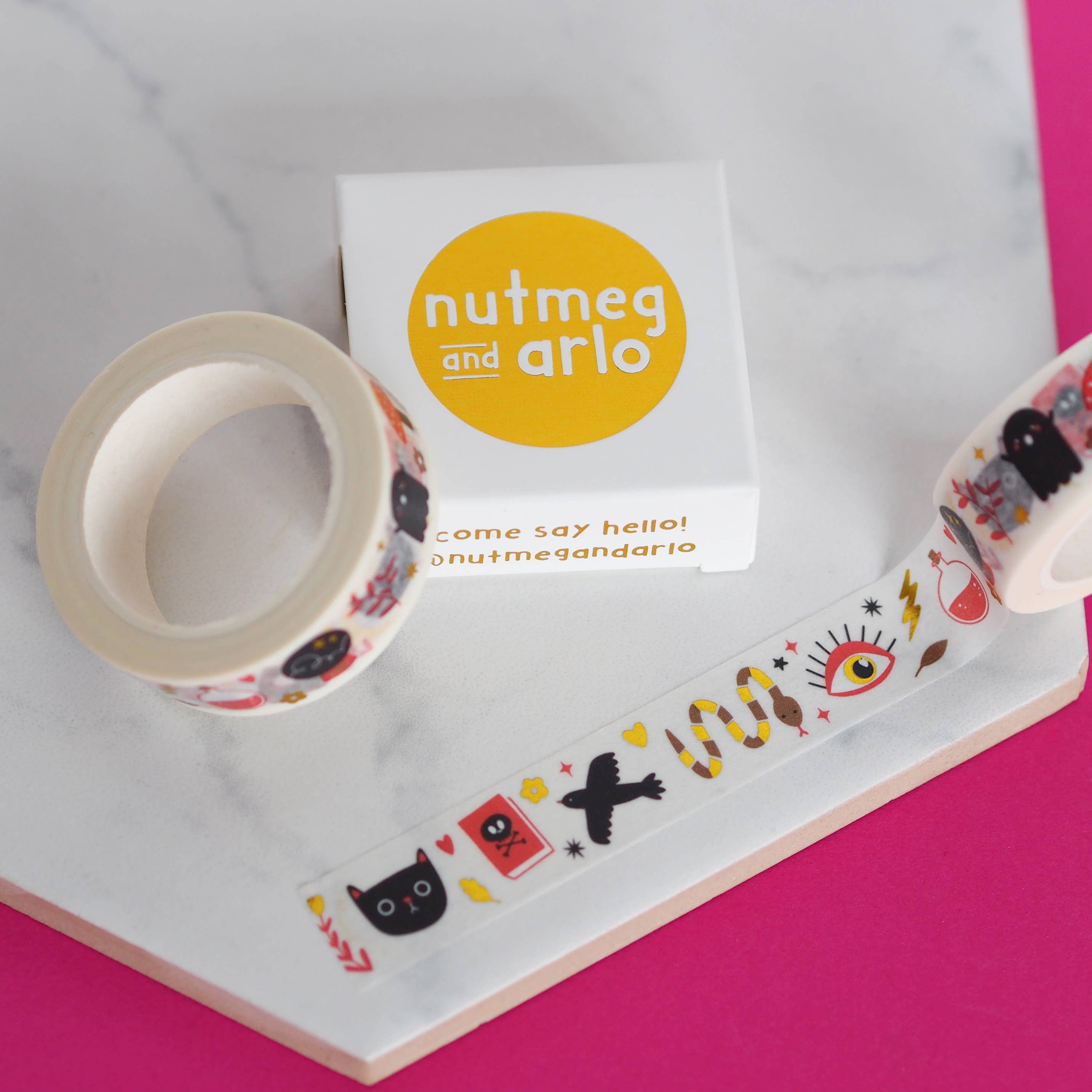 Nutmeg and Arlo - Wholesale Washi Tape - Spooky Stuff Halloween Gold Foil Washi Tape2