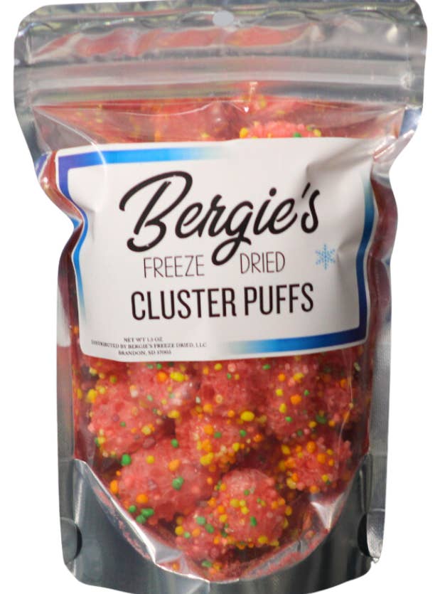 Poufs Cluster Puffs lyophilisés pour la vente par Bergies Freeze Dried