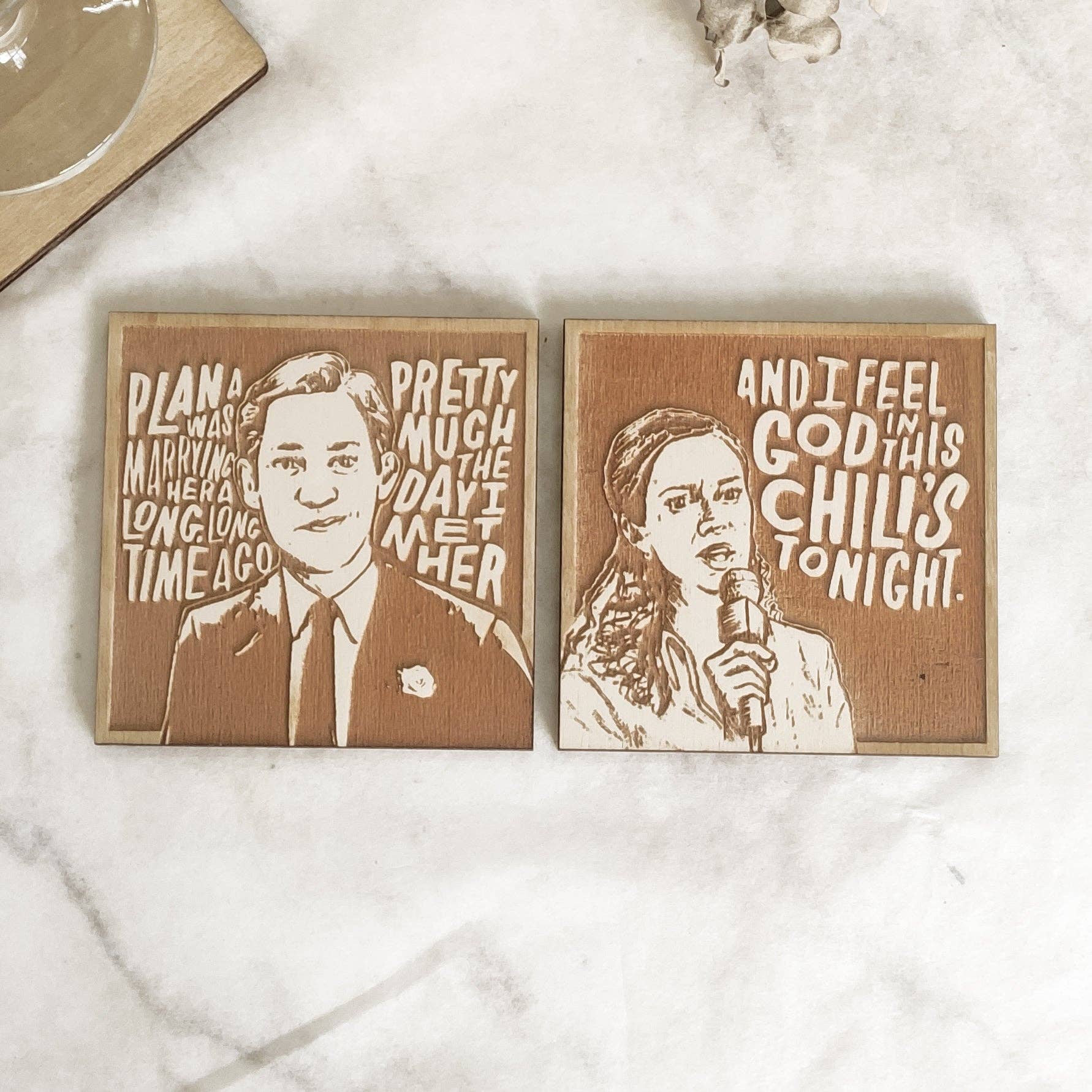 Studio Rima - Wholesale Coasters - Set of 12 The Office Wooden Coasters - TV Show - Cinema Gift7