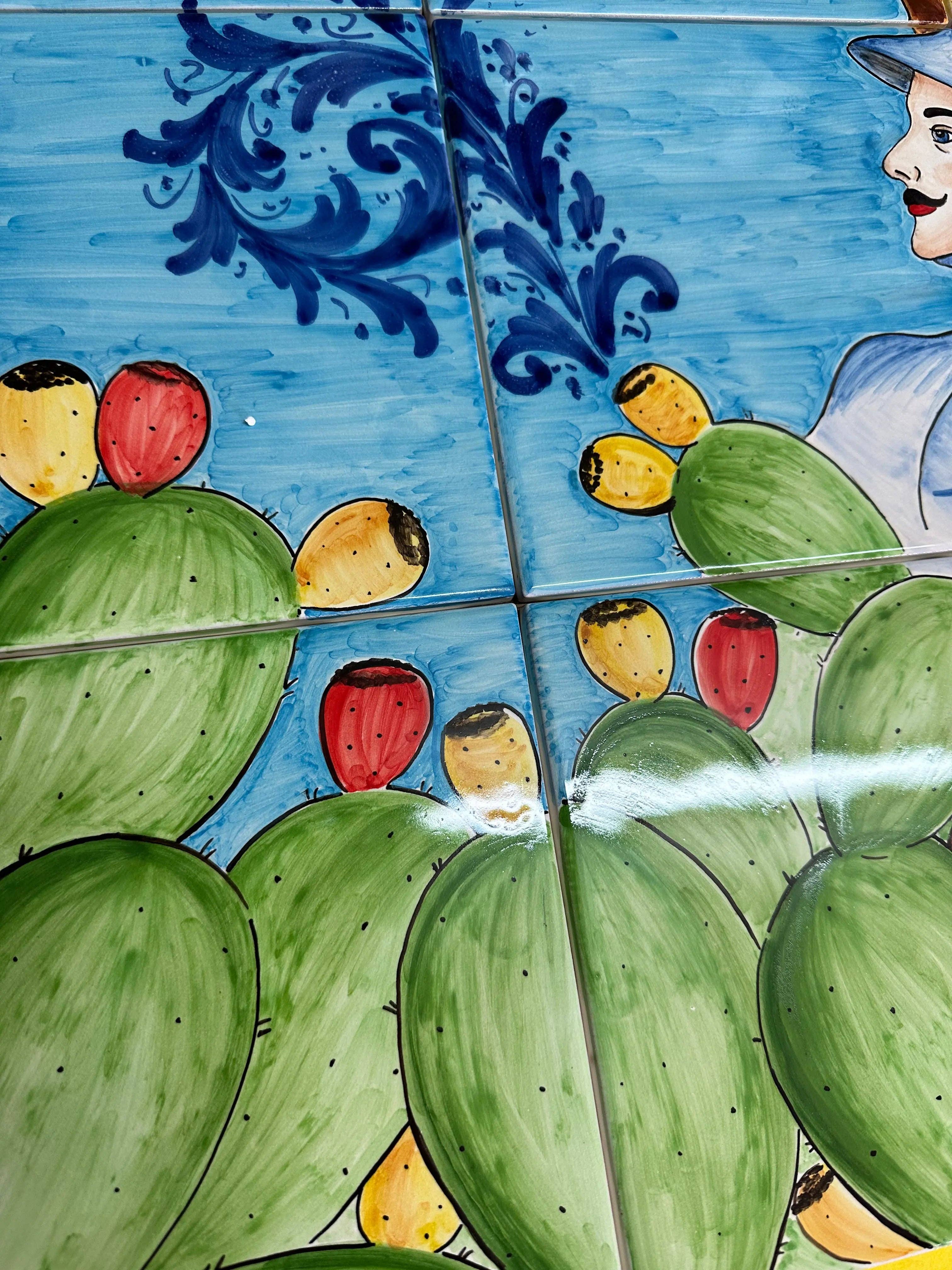 DD Ceramiche Siciliane - Wholesale Wall Tile - Paladino Ceramica Caltagirone Mosaic Panel cm 60x60 Hand-decorated tiles1