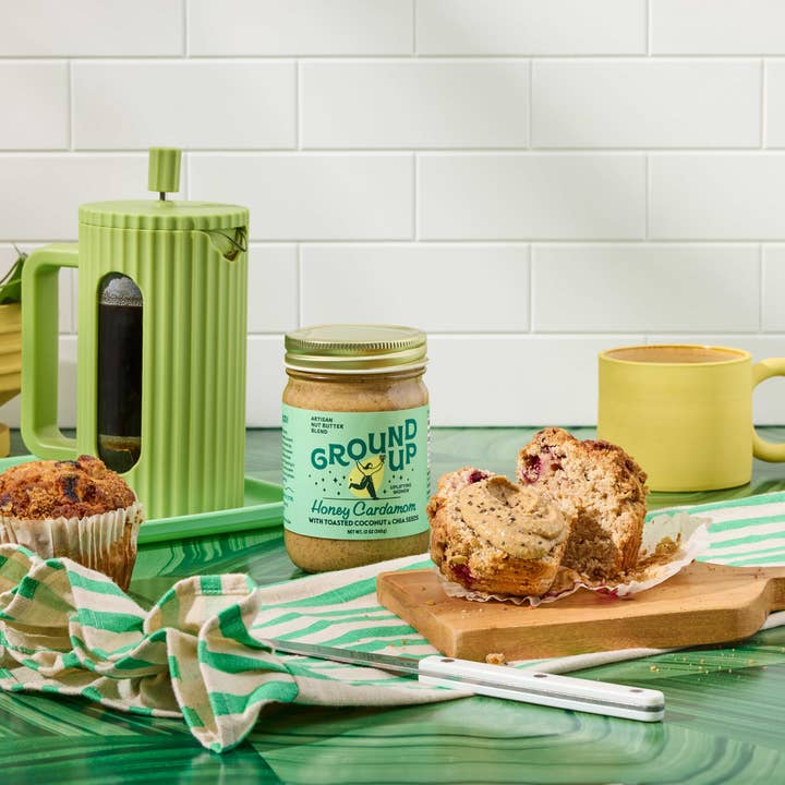 Ground Up - Wholesale Nut Butter - 12oz - Honey Cardamom4