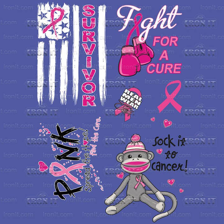 Iron It - Wholesale Sublimation Transfer - Breast Cancer Awareness Cut-up, DTF Heat Transfers