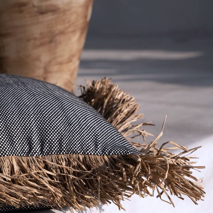 Bazar Bizar Living - Vendita all'ingrosso Fodera cuscino decorativo - Copricuscino The Cotton Bonita - Nero Naturale - 40x40 cm2