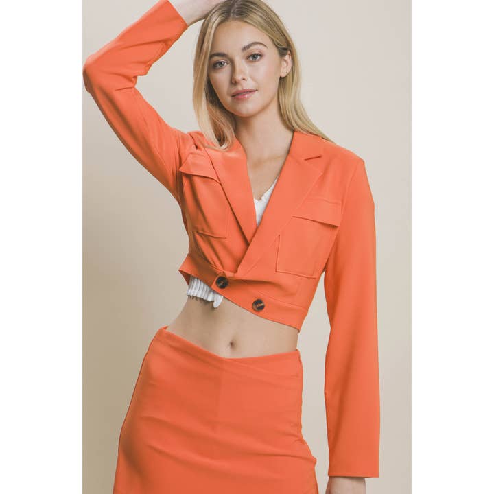 Long Sleeve Cropped Blazer Jacket for wholesale by Apolline