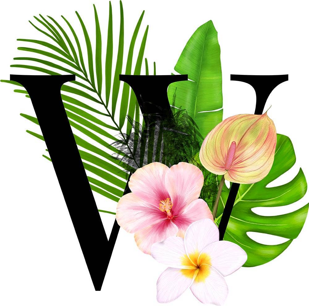 Mason Jar Merchant – Großhandel Trinkglas/Tasse – Einmachglas-Tumbler mit tropischem Monogramm22