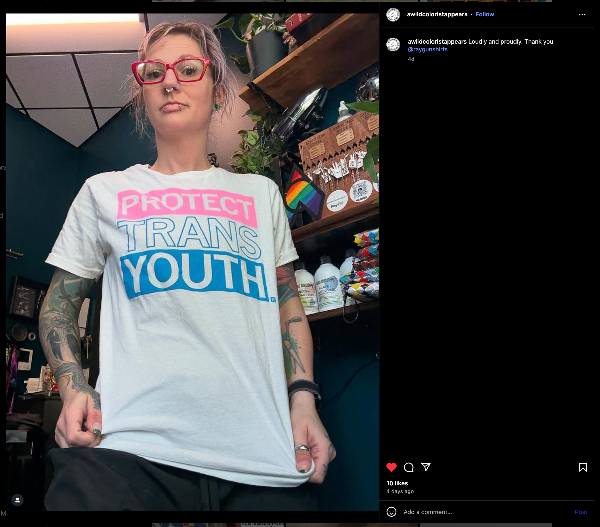 RAYGUN – Großhandel T-Shirt mit Siebdruck – Unisex – Schützen Sie Transjugend10