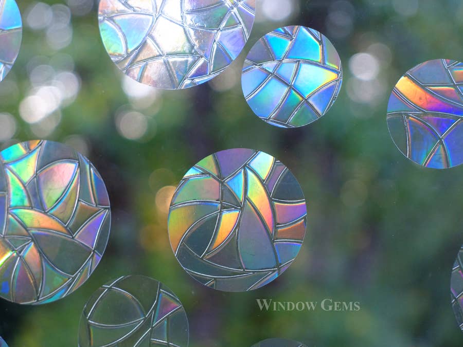 Window Gems - Wholesale Suncatcher - Dots Window Clings - Bird Strike Decals - Prismatic3