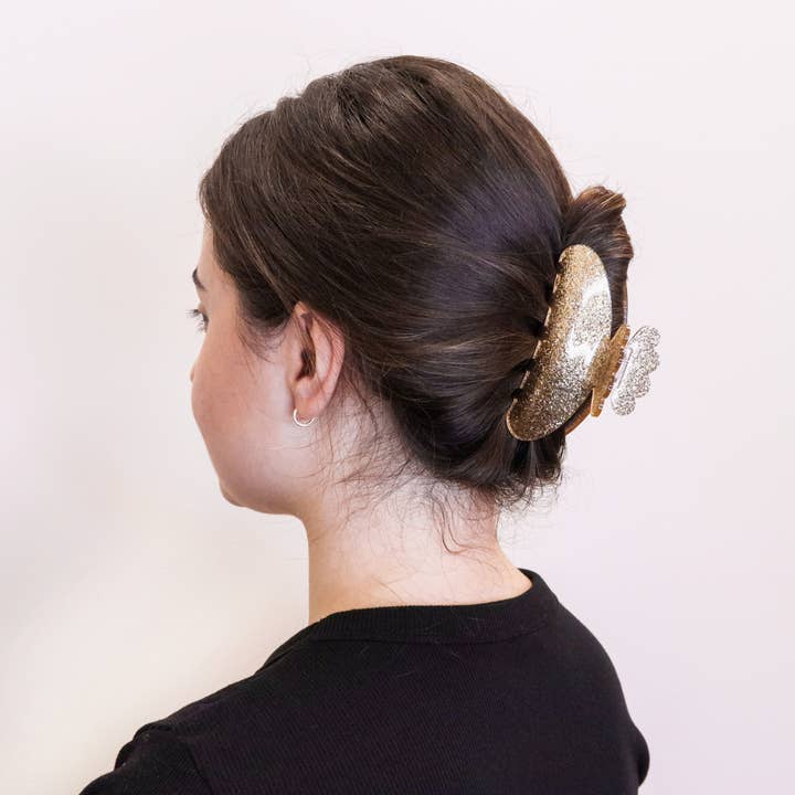 Frog Sac - Wholesale Hair Clip - Women's - Medium Round Glitter Hair Claw Clip1