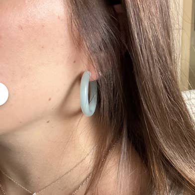 Fenna&Fei - Wholesale Hoop Earrings - Thick Chunky Round 34mm Hoop | .925 Sterling Post | Acetate2