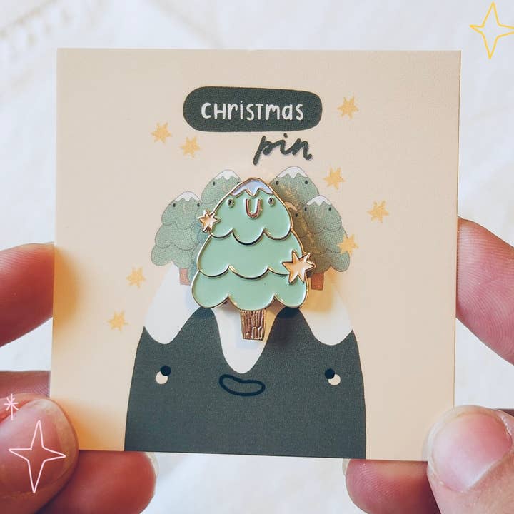 PNW Pine Tree Enamel Pin Christmas Stocking Stuffers & Gifts for wholesale by Full Bloom and Co.