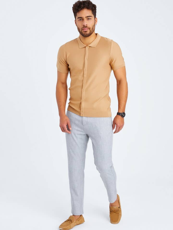 Leif Nelson GmbH - Wholesale T-Shirt - Men's - Men's Fine Knit Short Sleeve Shirt LN-767524