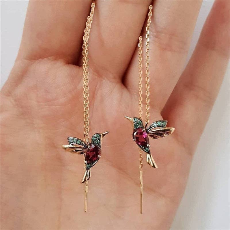 Mint & Lily - Wholesale Dangle Earrings - Hummingbird Drop Earrings0