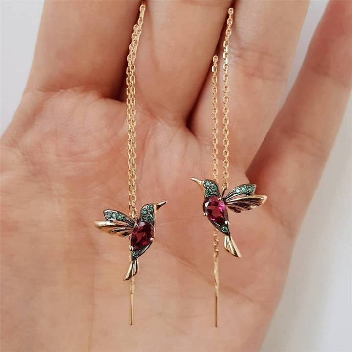 Mint & Lily - Wholesale Dangle Earrings - Hummingbird Drop Earrings