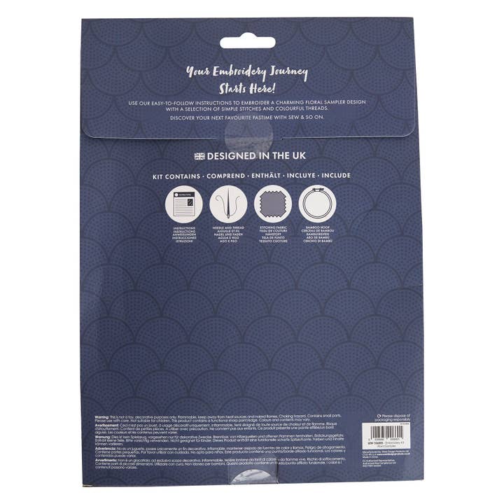West Design Products - Wholesale Embroidery/Cross Stitch Supplies - Sew & So On Embroidery Kit - Floral Sampler