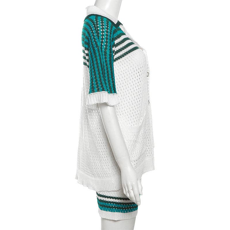 MB Fashion Wholesale - Wholesale Top & Short Set (NOT Loungewear) - Women's - MB FASHION Knit Cardigan and High Waist Shorts Set 3071 LY10