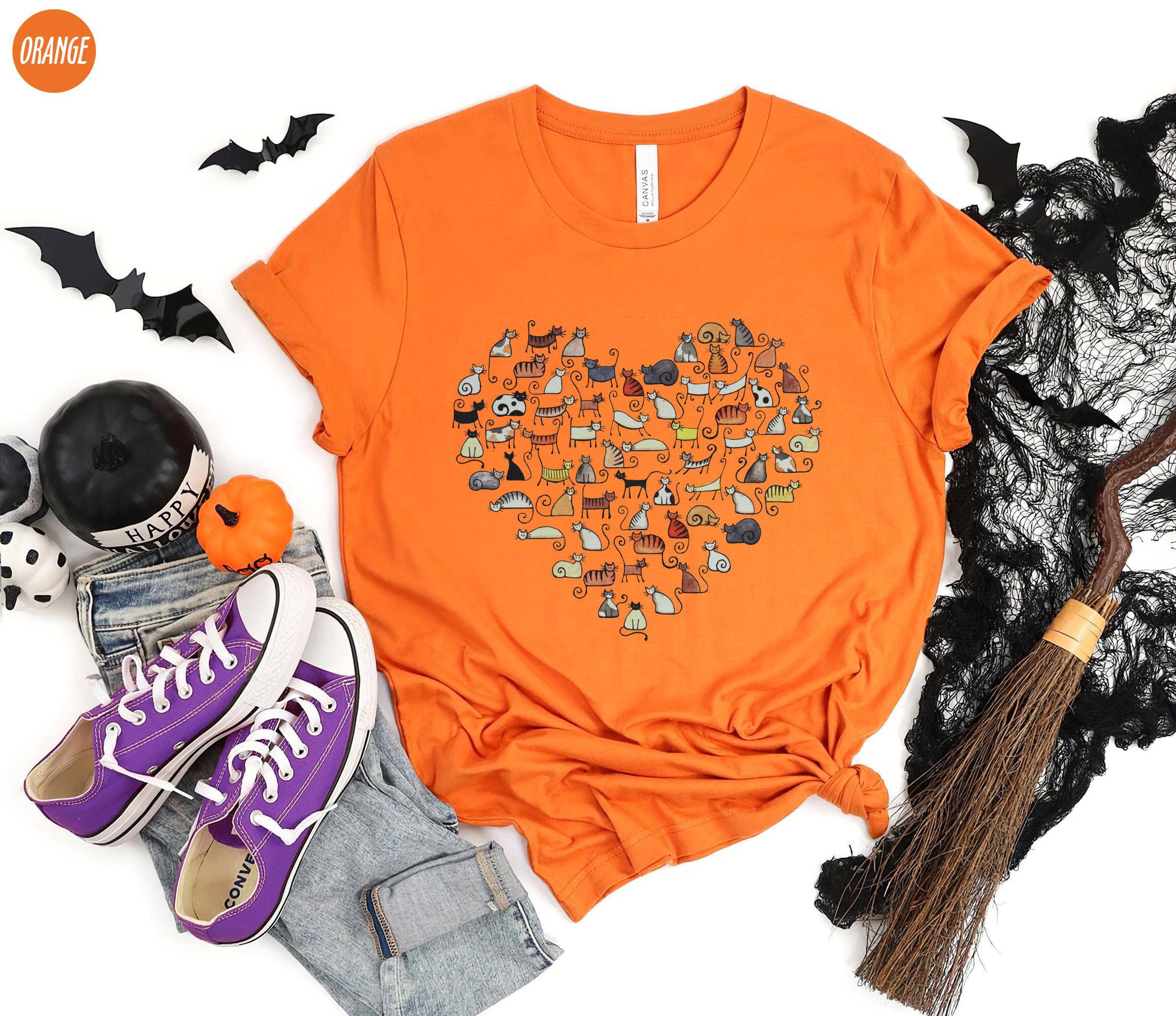 White Cat Heart Shirt, Cat Mom Shirt, Love Cat Shirt, Cat Lovers for wholesale on Faire2