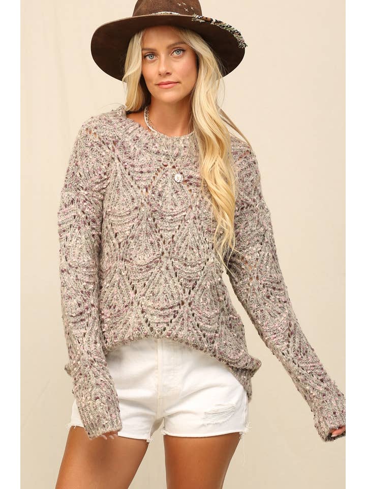 KyeMi - Wholesale Knit Sweater - Women's - Colorfully Speckled Sweater