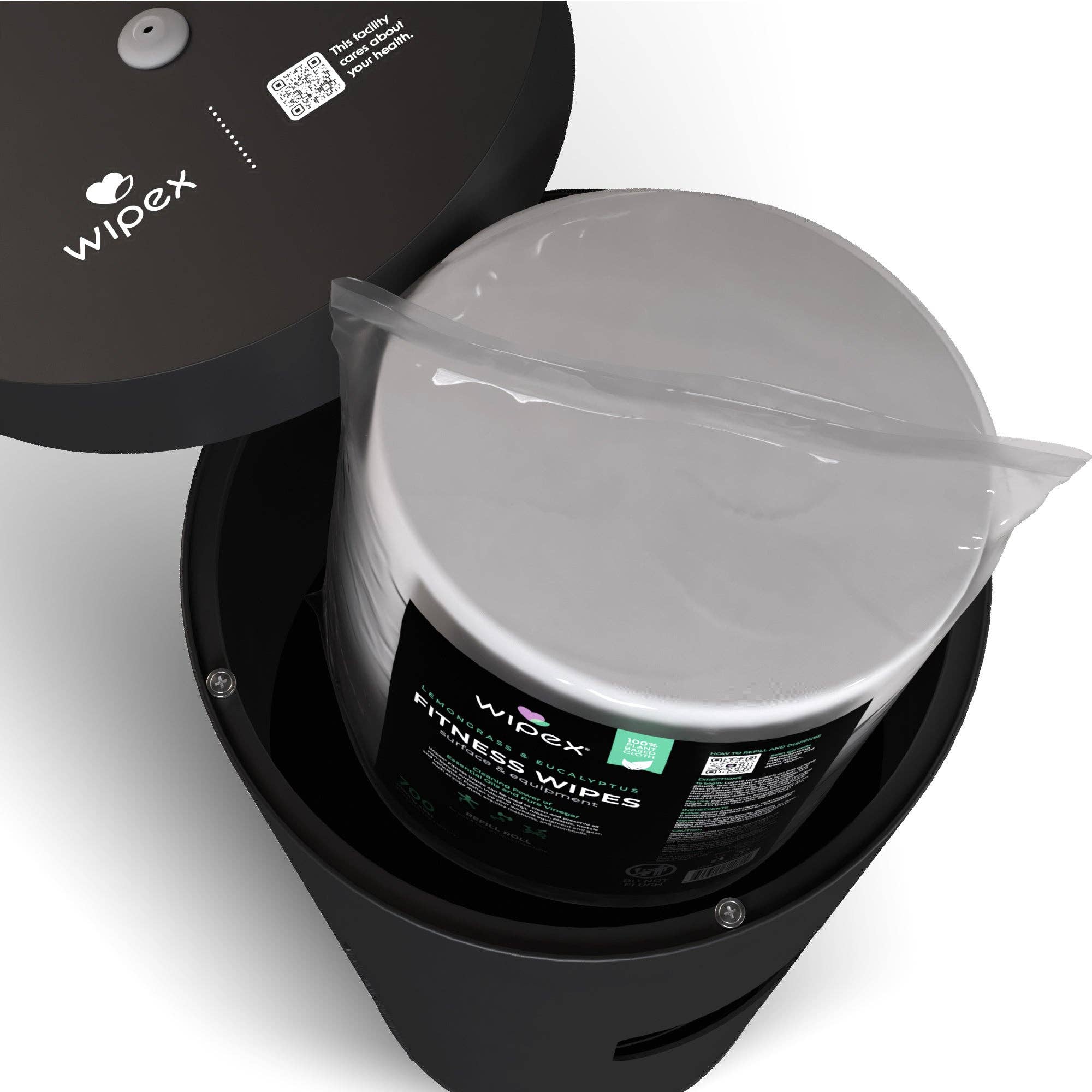 Wipex - Wholesale Trashcan/Trash Bin - Wipex Stainless Steel Bulk Wipes Free Standing Floor Dispenser for Gym Wipes7