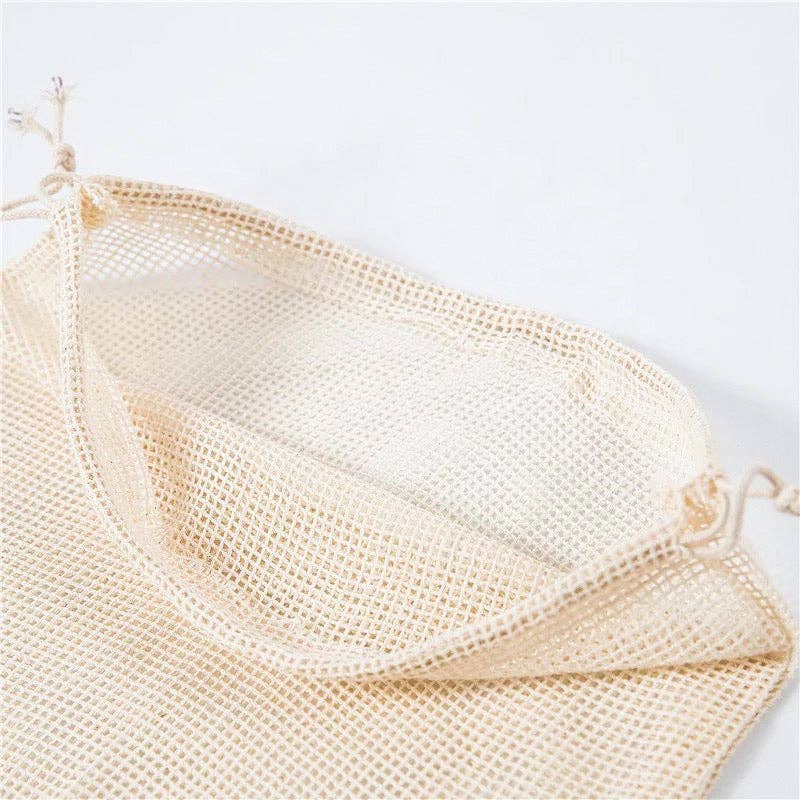 Smile Boutiques - Vente Sacs de course/à provisions - Sac à fruits et légumes réutilisable en maille de coton biologique - Ensemble de 31