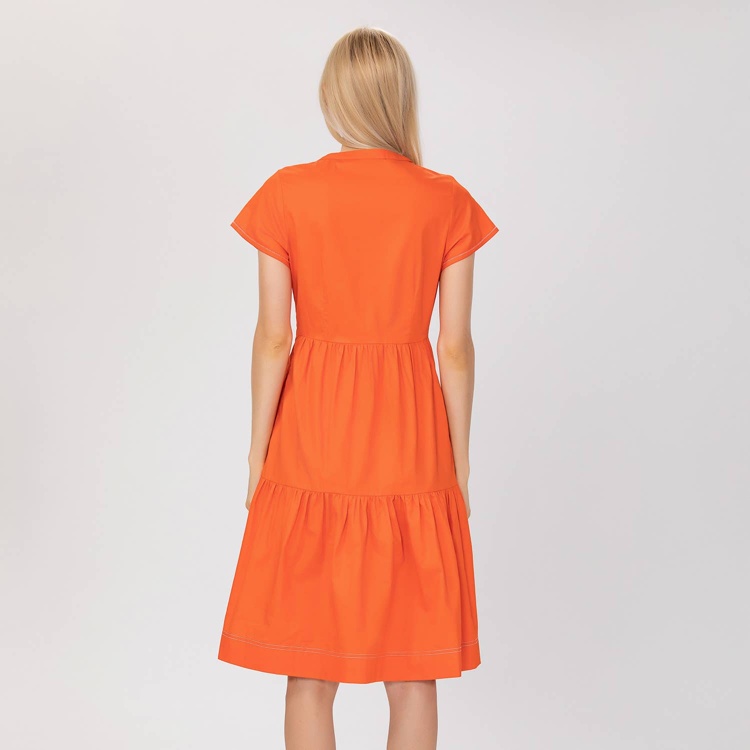 Smart and Joy - Vendita all'ingrosso Vestito - Donna - Abito camicia aderente e svasato in cotone4