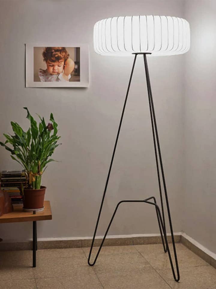 Mimosa Soft Touch White Three-Legged Floor Lamp 68 Cm for wholesale by HEKA LIGHTING & TRADING LTD