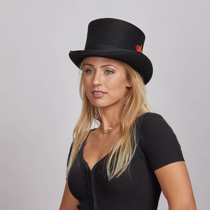 American Hat Makers – Engroshandel Bowler hat - Unisex – Letvægts uld tophat - Stil Majestic