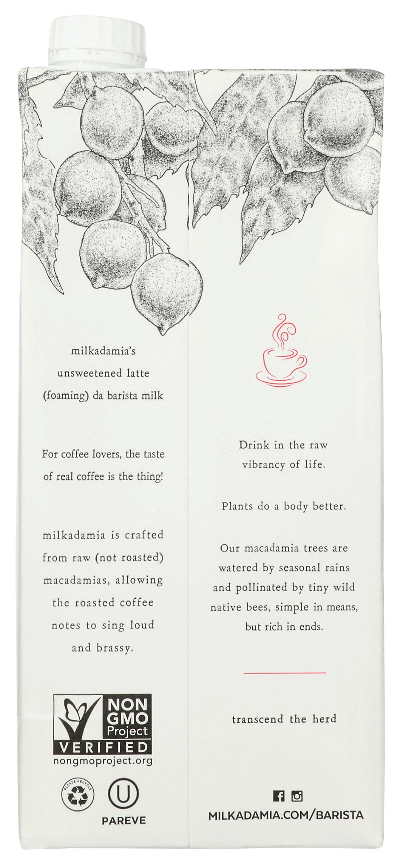 Everyday Supply Co - Wholesale Retailer Sample - Food & Drink - Milkadamia Milk Macdmia Unswt Brsta - Case Of 61