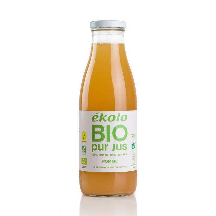 Økologisk æblejuice, 100 % friskpresset, 6 stk. á 750 ml for engroshandel hos ekolo