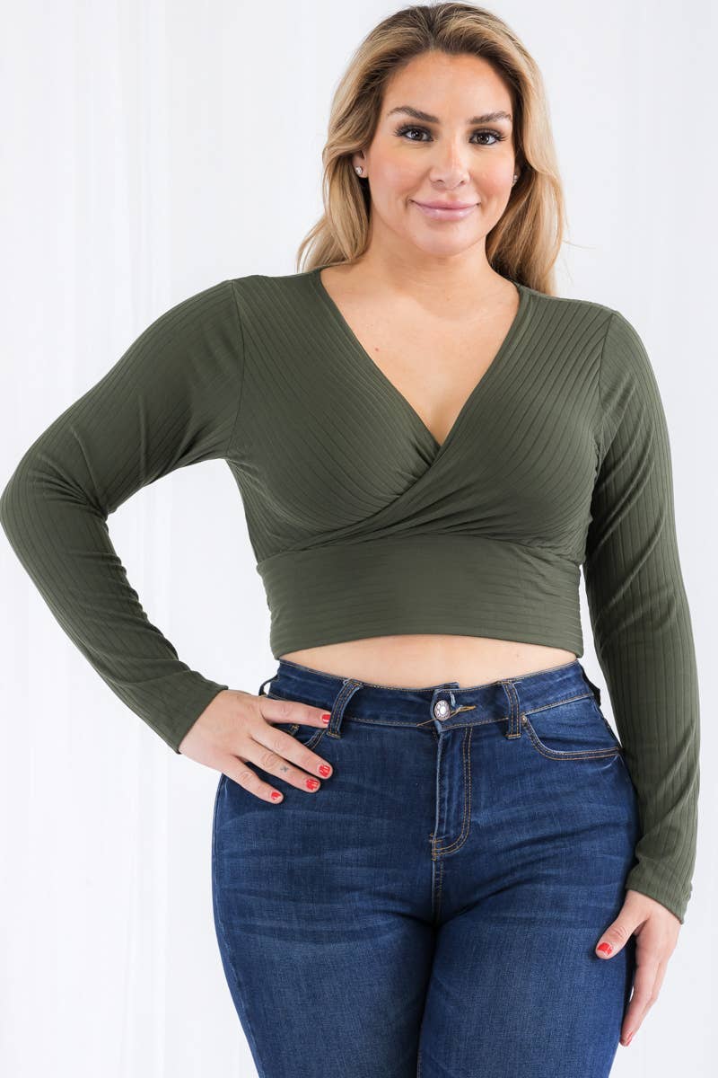 CAPELLA APPAREL - Wholesale Knit Top - Women's - Plus Wrap Front Top4