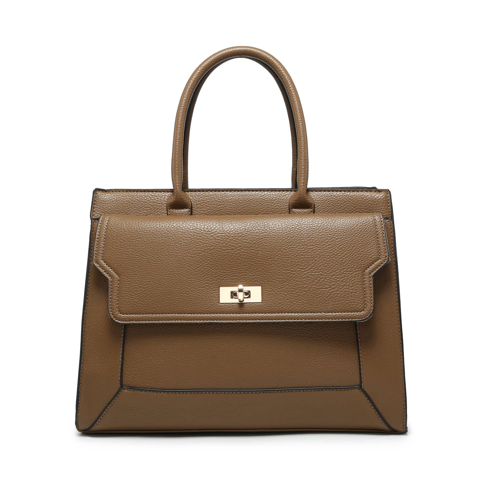 Papaya Fashion Ltd - Wholesale Tote Bag - Women's - B23031-Twist Lock Pocket Top Zipped Tote Handbag4