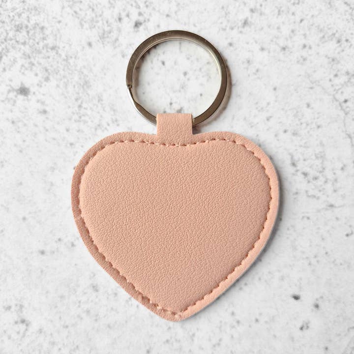 Leather pendant - heart pink blank for wholesale by Fien & Feau