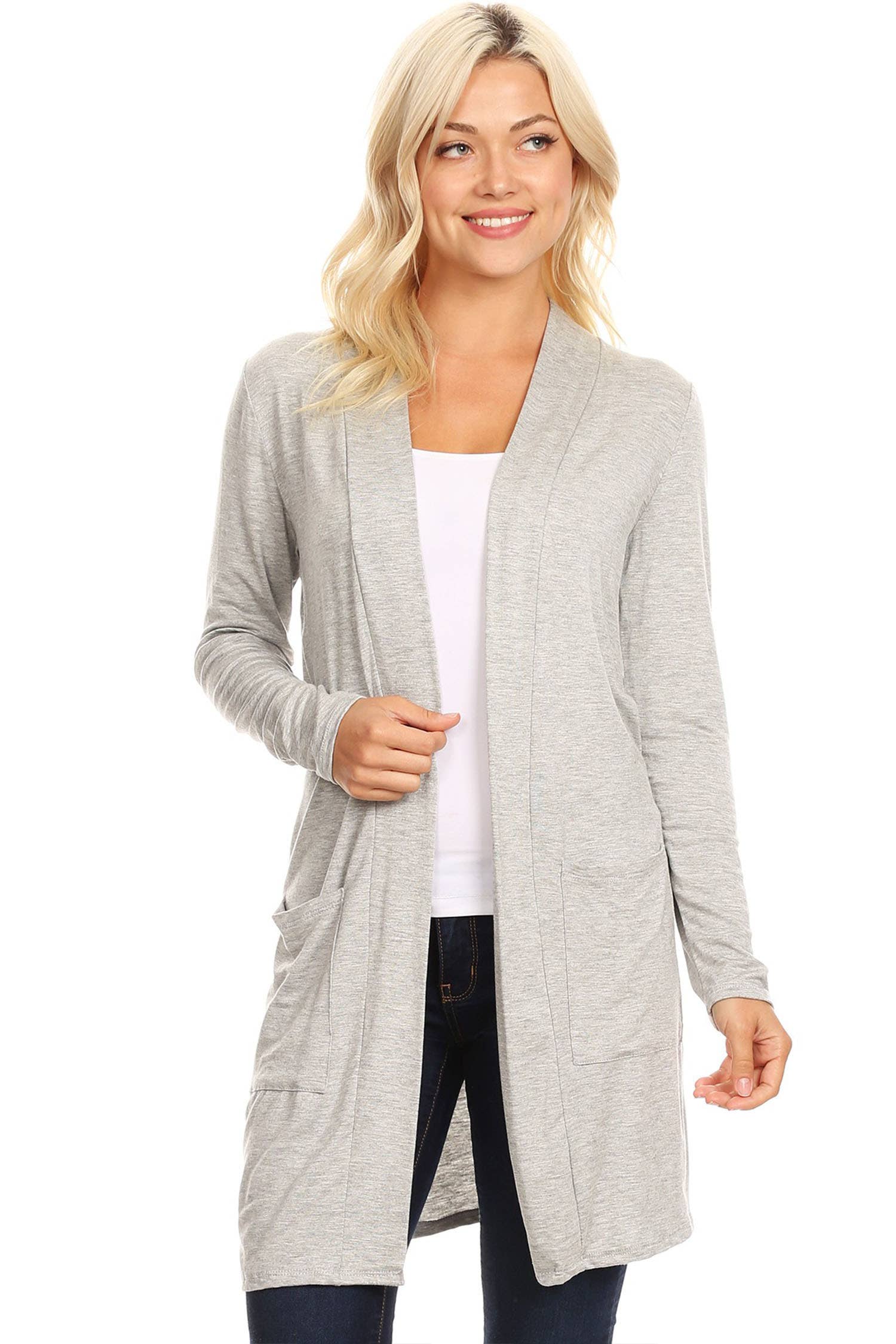 MOA COLLECTION - Wholesale Cardigan - Women's - Women's Casual Basic Solid Cardigan7