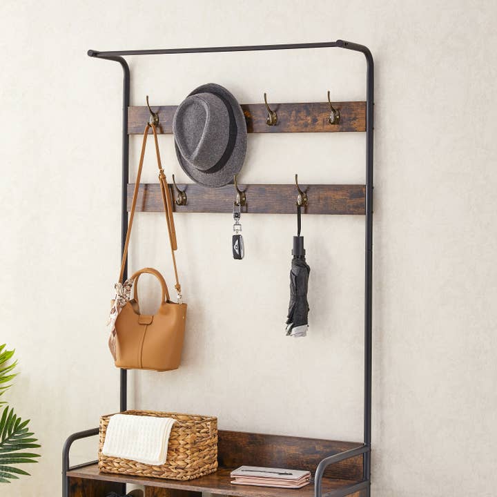 39F Inc. - Wholesale Coat Rack - Coat Rack, Hall Tree with Shoe Rack for Entryway